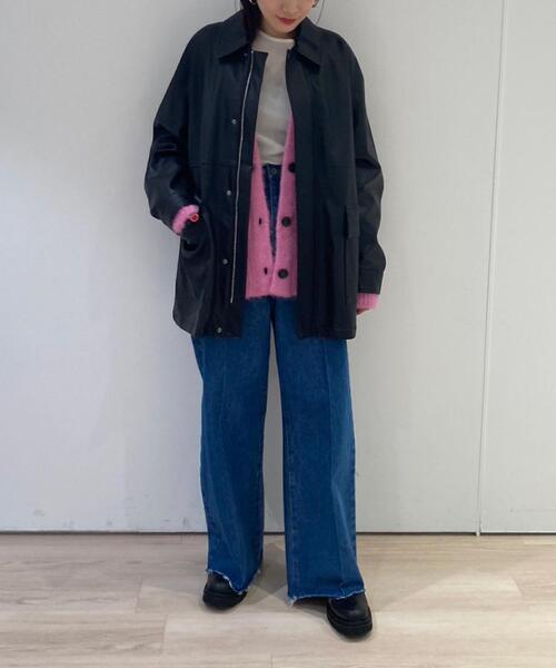 CITEN（シテン）の「＜CITEN＞シャギー ニット カーディガン（カーディガン/ボレロ・レディース・コバルトブルー/ピンク/ダークグレー/オフホワイト・FREE）」の8枚目の写真