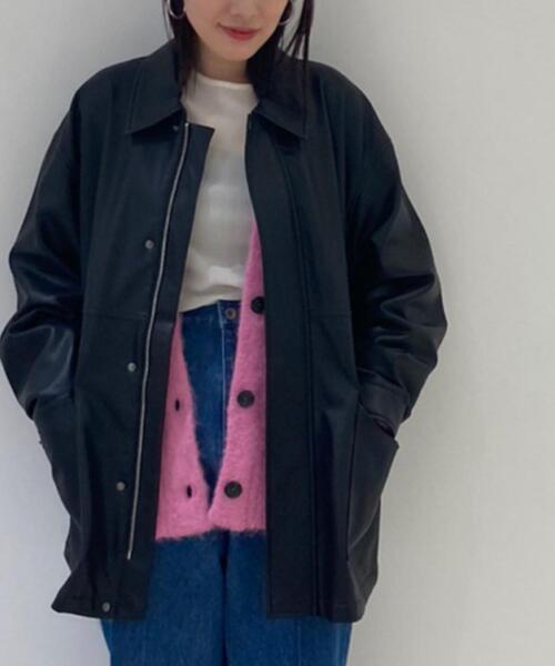 CITEN（シテン）の「＜CITEN＞シャギー ニット カーディガン（カーディガン/ボレロ・レディース・コバルトブルー/ピンク/ダークグレー/オフホワイト・FREE）」の9枚目の写真