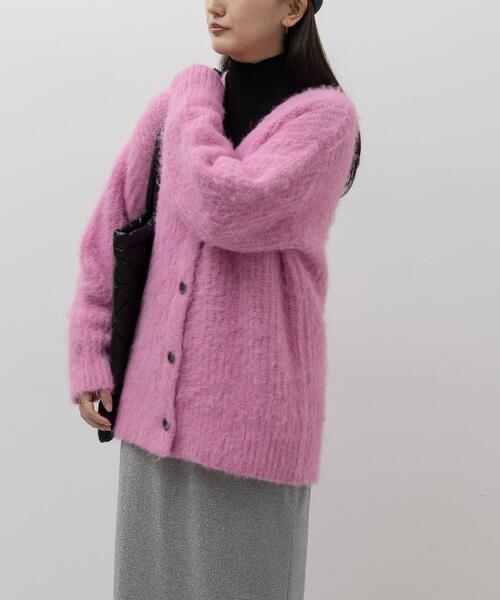 CITEN（シテン）の「＜CITEN＞シャギー ニット カーディガン（カーディガン/ボレロ・レディース・コバルトブルー/ピンク/ダークグレー/オフホワイト・FREE）」の14枚目の写真