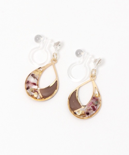 GLOBAL WORK（グローバルワーク）の「ドロップ封入ノンホールイヤリング/982529（イヤリング・レディース・ベージュ/グリーン/ホワイト・FREE）」の3枚目の写真