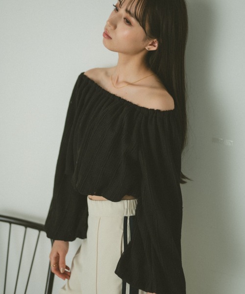 VANNIE U（ヴァニーユー）の「クロップドバルーンブラウス/２WAY（シャツ/ブラウス・レディース・ブラック/アイボリー/ブルー・FREE）」の9枚目の写真