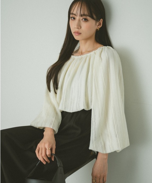 VANNIE U（ヴァニーユー）の「クロップドバルーンブラウス/２WAY（シャツ/ブラウス・レディース・ブラック/アイボリー/ブルー・FREE）」の18枚目の写真