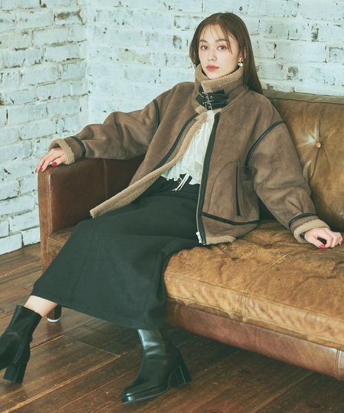 mysty woman(ミスティウーマン)の「プチハイニットブラウスSET 992627(シャツ/ブラウス・レディース・オフホワイト/ブラウン・FREE)」の3枚目の写真