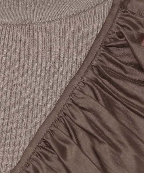 mysty woman(ミスティウーマン)の「プチハイニットブラウスSET 992627(シャツ/ブラウス・レディース・オフホワイト/ブラウン・FREE)」の13枚目の写真