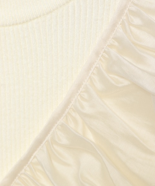 mysty woman(ミスティウーマン)の「プチハイニットブラウスSET 992627(シャツ/ブラウス・レディース・オフホワイト/ブラウン・FREE)」の14枚目の写真