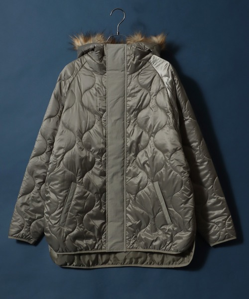 【セール】Quilting Fly front Huudie Jacket/キルティング 比翼仕立て ファー付き フード ジャケット（ミリタリージャケット）｜ANPAS（アンパス）