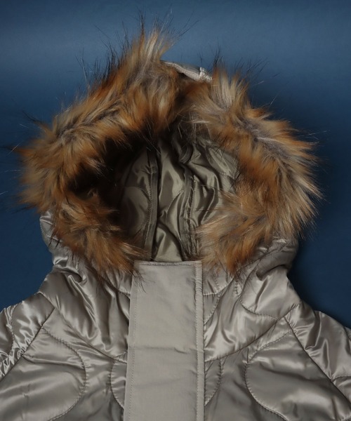 【セール】Quilting Fly front Huudie Jacket/キルティング 比翼仕立て ファー付き フード ジャケット（ミリタリージャケット）｜ANPAS（アンパス）