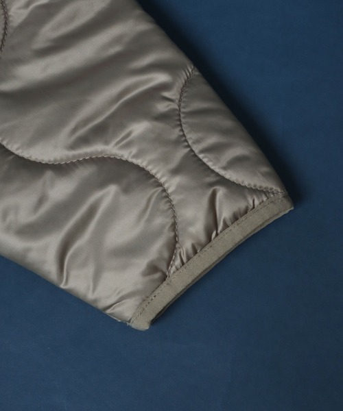 【セール】Quilting Fly front Huudie Jacket/キルティング 比翼仕立て ファー付き フード ジャケット（ミリタリージャケット）｜ANPAS（アンパス）