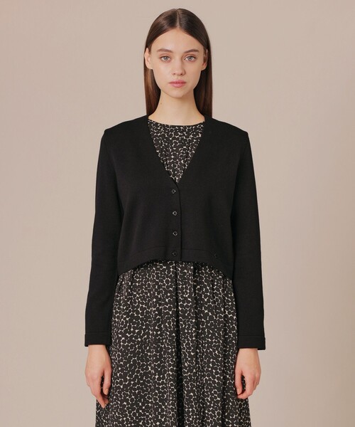 MACKINTOSH LONDON（マッキントッシュ ロンドン）の「ウールカシミヤショートカーディガン（カーディガン/ボレロ・レディース・ブラック/オフホワイト・38）」の7枚目の写真