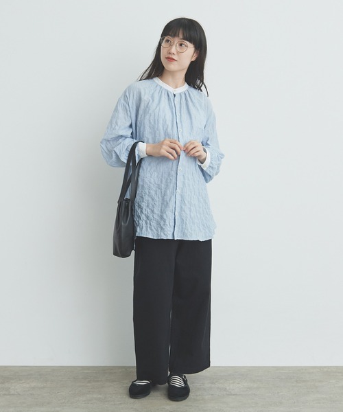 bulle de savon（ビュルデサボン）の「shirring stripe shirt（シャツ 