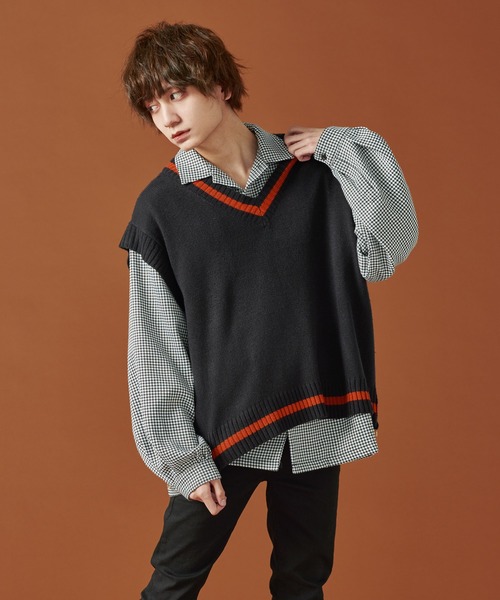 ADRER(アドラー)の「Vネックニット(ニット/セーター・メンズ・ブラウン・MEDIUM)」の5枚目の写真