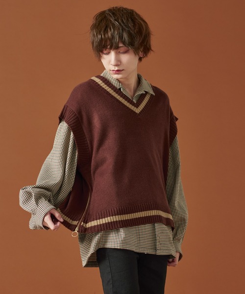 ADRER(アドラー)の「Vネックニット(ニット/セーター・メンズ・ブラウン・MEDIUM)」の6枚目の写真