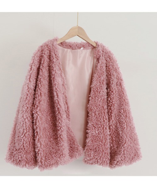 Miniministore（ミニミニストア）の「ボアジャケットレディースふんわりブルゾン（ブルゾン・レディース・ピンク/オフホワイト/ブラック・L）」の19枚目の写真