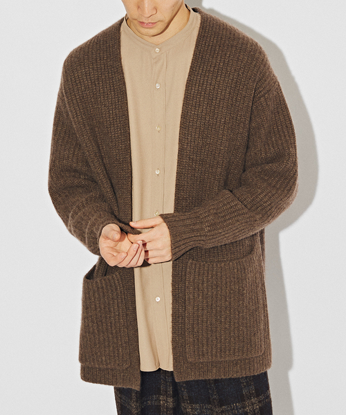 EDIFICE（エディフィス）の「ロイヤルカシミヤ ガウン カーディガン（カーディガン/ボレロ・メンズ・ブラウン/ベージュ・MEDIUM/LARGE）」の2枚目の写真