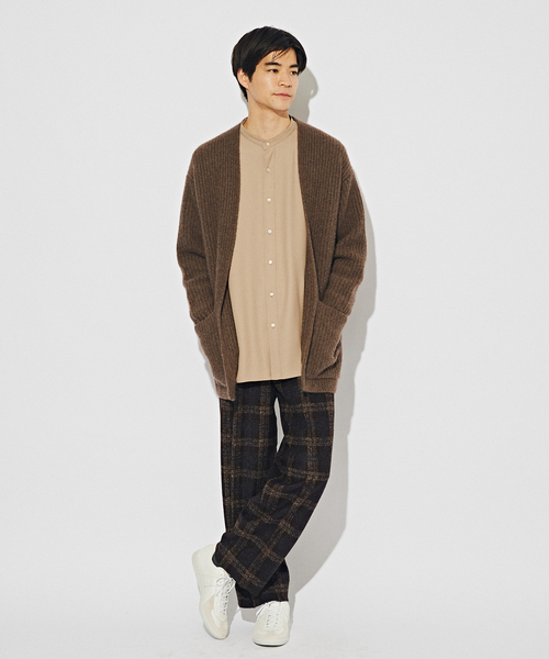 EDIFICE（エディフィス）の「ロイヤルカシミヤ ガウン カーディガン（カーディガン/ボレロ・メンズ・ブラウン/ベージュ・MEDIUM/LARGE）」の4枚目の写真