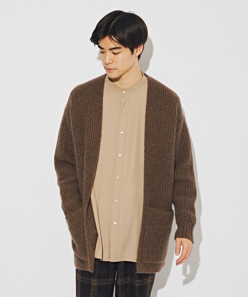 EDIFICE（エディフィス）の「ロイヤルカシミヤ ガウン カーディガン（カーディガン/ボレロ・メンズ・ブラウン/ベージュ・MEDIUM/LARGE）」の13枚目の写真