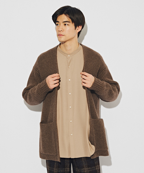 EDIFICE（エディフィス）の「ロイヤルカシミヤ ガウン カーディガン（カーディガン/ボレロ・メンズ・ブラウン/ベージュ・MEDIUM/LARGE）」の14枚目の写真