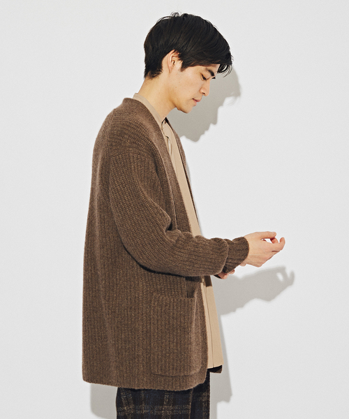 EDIFICE（エディフィス）の「ロイヤルカシミヤ ガウン カーディガン（カーディガン/ボレロ・メンズ・ブラウン/ベージュ・MEDIUM/LARGE）」の16枚目の写真