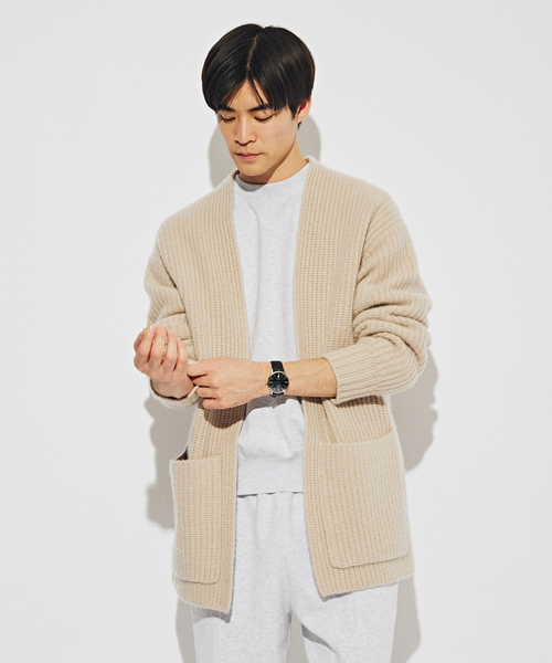 EDIFICE（エディフィス）の「ロイヤルカシミヤ ガウン カーディガン（カーディガン/ボレロ・メンズ・ブラウン/ベージュ・MEDIUM/LARGE）」の18枚目の写真