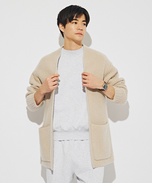 EDIFICE（エディフィス）の「ロイヤルカシミヤ ガウン カーディガン（カーディガン/ボレロ・メンズ・ブラウン/ベージュ・MEDIUM/LARGE）」の20枚目の写真