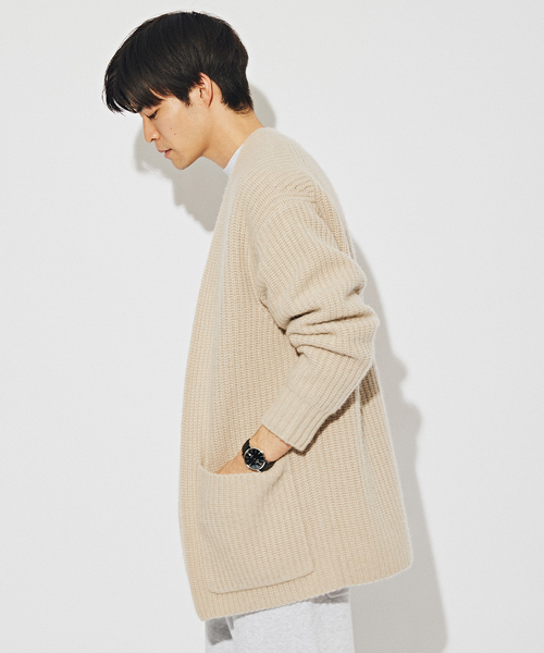 EDIFICE（エディフィス）の「ロイヤルカシミヤ ガウン カーディガン（カーディガン/ボレロ・メンズ・ブラウン/ベージュ・MEDIUM/LARGE）」の21枚目の写真