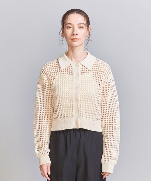 BEAUTY&YOUTH UNITED ARROWS（ビューティーアンドユースユナイテッドアローズ）の「コットンナイロン メッシュニットカーディガン（カーディガン/ボレロ・レディース・オフホワイト/オレンジ/ブラック・FREE）」の20枚目の写真