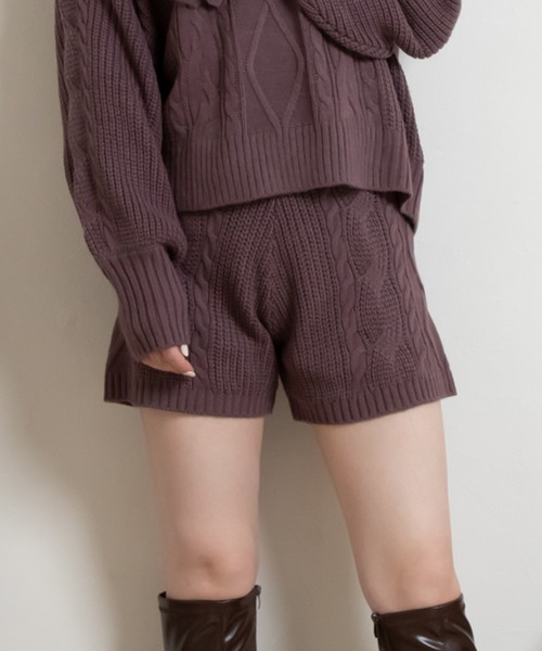 セール】【S/M/Lサイズ展開】【裏地付き】ニットショートパンツ