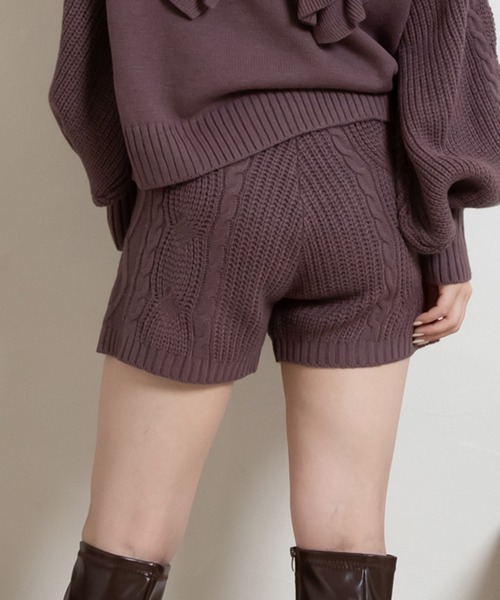 セール】【S/M/Lサイズ展開】【裏地付き】ニットショートパンツ