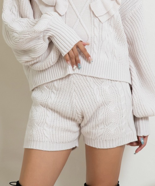【ノベルティ付き】マウジー　M_   ミックスニットショートパンツ IMG_2386_D1FaTQH.jpg
