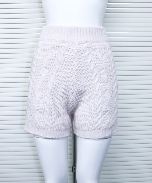 セール】【S/M/Lサイズ展開】【裏地付き】ニットショートパンツ