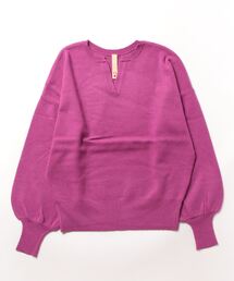 Q | キーネックぽわん袖ニット(ニット/セーター)