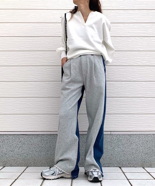 Q（キュー）の「キーネックぽわん袖ニット（ニット/セーター・レディース・ホワイト/ホワイト系/ブラック/ピンク・MEDIUM）」の22枚目の写真