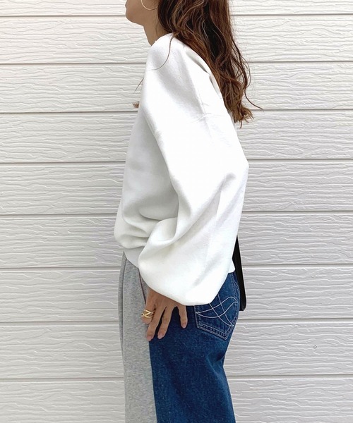 Q（キュー）の「キーネックぽわん袖ニット（ニット/セーター・レディース・ホワイト/ホワイト系/ブラック/ピンク・MEDIUM）」の13枚目の写真