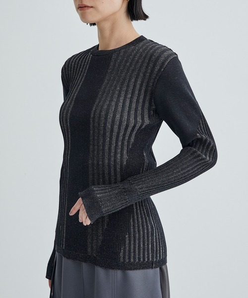 UNITED TOKYO（ユナイテッドトウキョウ）の「シューティングリブニット｜ウォッシャブル（ニット/セーター・レディース・ブラック/ホワイト/ブラウン/ブルー・FREE）」の8枚目の写真