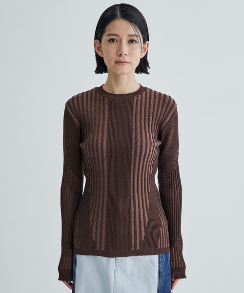 UNITED TOKYO（ユナイテッドトウキョウ）の「シューティングリブニット｜ウォッシャブル（ニット/セーター・レディース・ブラック/ホワイト/ブラウン/ブルー・FREE）」の12枚目の写真