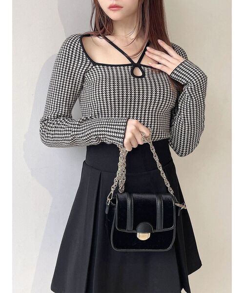 RESEXXY（リゼクシー）の「ポイントオープンニットトップス（ニット/セーター・レディース・その他1/ブラック/ブルー/アイボリー・FREE）」の4枚目の写真