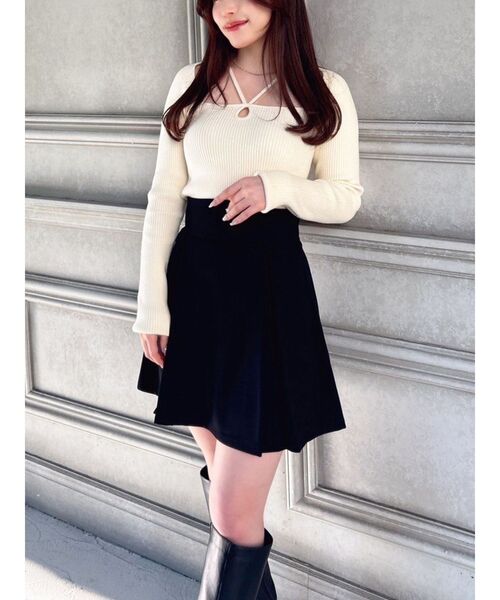 RESEXXY（リゼクシー）の「ポイントオープンニットトップス（ニット/セーター・レディース・その他1/ブラック/ブルー/アイボリー・FREE）」の2枚目の写真