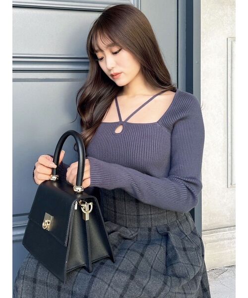 RESEXXY（リゼクシー）の「ポイントオープンニットトップス（ニット/セーター・レディース・その他1/ブラック/ブルー/アイボリー・FREE）」の10枚目の写真