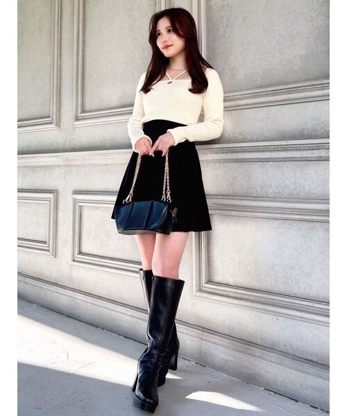 RESEXXY（リゼクシー）の「ポイントオープンニットトップス（ニット/セーター・レディース・その他1/ブラック/ブルー/アイボリー・FREE）」の19枚目の写真