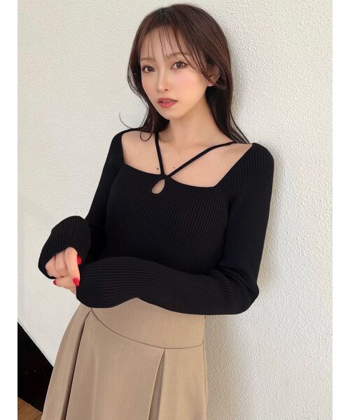 RESEXXY（リゼクシー）の「ポイントオープンニットトップス（ニット/セーター・レディース・その他1/ブラック/ブルー/アイボリー・FREE）」の21枚目の写真