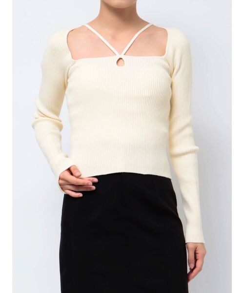 RESEXXY（リゼクシー）の「ポイントオープンニットトップス（ニット/セーター・レディース・その他1/ブラック/ブルー/アイボリー・FREE）」の7枚目の写真