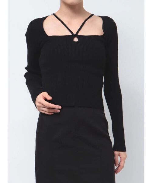 RESEXXY（リゼクシー）の「ポイントオープンニットトップス（ニット/セーター・レディース・その他1/ブラック/ブルー/アイボリー・FREE）」の8枚目の写真