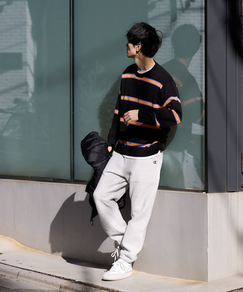 JOURNAL STANDARD relume(ジャーナルスタンダード レリューム)の「【HARDIN KNITWEAR / ハーディン ニットウェア】別注 ボーダーコットンニット(ニット/セーター・メンズ・ベージュ系その他/ブラック/ネイビー・LARGE/MEDIUM)」の8枚目の写真