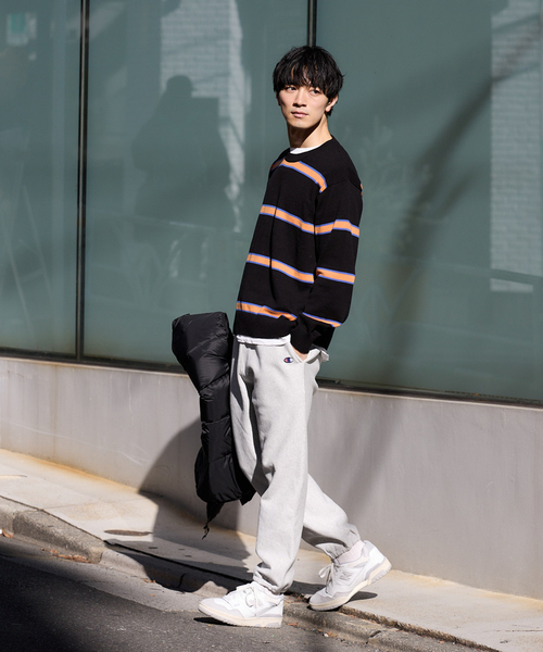 JOURNAL STANDARD relume(ジャーナルスタンダード レリューム)の「【HARDIN KNITWEAR / ハーディン ニットウェア】別注 ボーダーコットンニット(ニット/セーター・メンズ・ベージュ系その他/ブラック/ネイビー・LARGE/MEDIUM)」の9枚目の写真