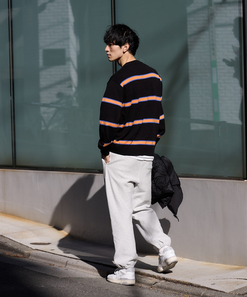 JOURNAL STANDARD relume(ジャーナルスタンダード レリューム)の「【HARDIN KNITWEAR / ハーディン ニットウェア】別注 ボーダーコットンニット(ニット/セーター・メンズ・ベージュ系その他/ブラック/ネイビー・LARGE/MEDIUM)」の10枚目の写真