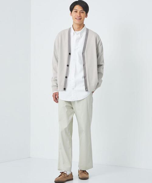 green label relaxing（グリーンレーベルリラクシング）の「ライン Vネック カーディガン -ウォッシャブル・接触冷感-（カーディガン/ボレロ・メンズ・ライトグレー/ターコイズブルー/ネイビー・M/S/XL/L）」の5枚目の写真