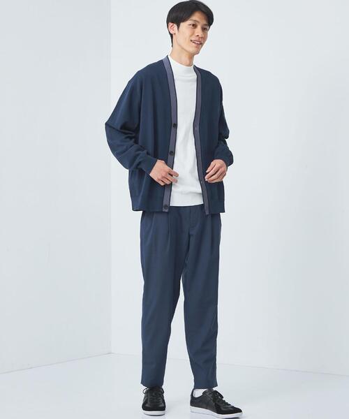 green label relaxing（グリーンレーベルリラクシング）の「ライン Vネック カーディガン -ウォッシャブル・接触冷感-（カーディガン/ボレロ・メンズ・ライトグレー/ターコイズブルー/ネイビー・M/S/XL/L）」の6枚目の写真