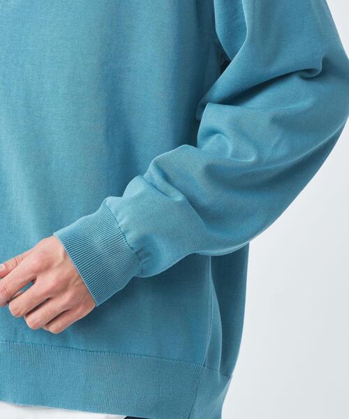 green label relaxing（グリーンレーベルリラクシング）の「ライン Vネック カーディガン -ウォッシャブル・接触冷感-（カーディガン/ボレロ・メンズ・ライトグレー/ターコイズブルー/ネイビー・M/S/XL/L）」の12枚目の写真