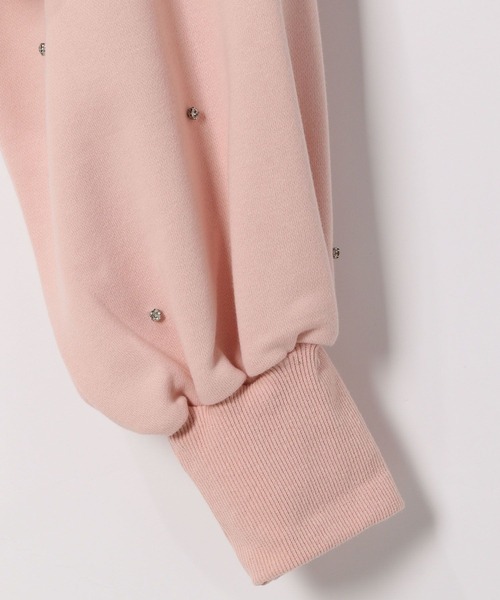 Heather（ヘザー）の「ビジューショート裏毛スウェット　105334（スウェット・レディース・ピンク/ホワイト/グレー・FREE）」の4枚目の写真