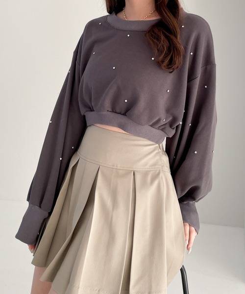 Heather（ヘザー）の「ビジューショート裏毛スウェット　105334（スウェット・レディース・ピンク/ホワイト/グレー・FREE）」の17枚目の写真